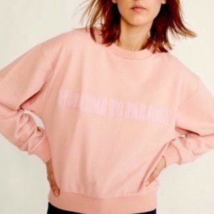 Cynthia Rowley Terry Sweatshirt Welcome To Paradise Pink